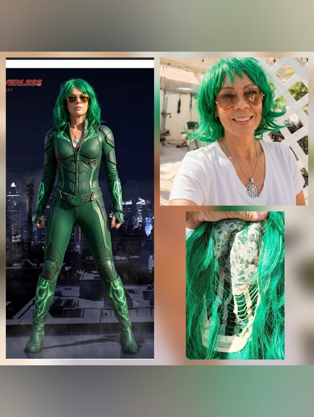 Green Pet Reptile Wig - Vibrant Emerald Costume Accessory